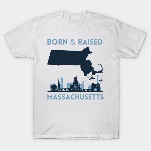 Born and raised Massachusetts Id rather be in Boston MA skyline state trip T-Shirt by BoogieCreates